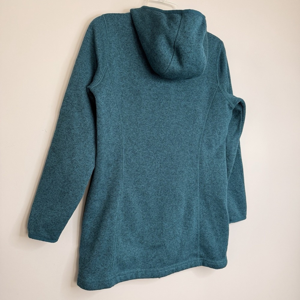 LL Bean Sweater Fleece‎ Jacket Women's SZ- S Petite deep blue-green Full Zip - Picture 15 of 16